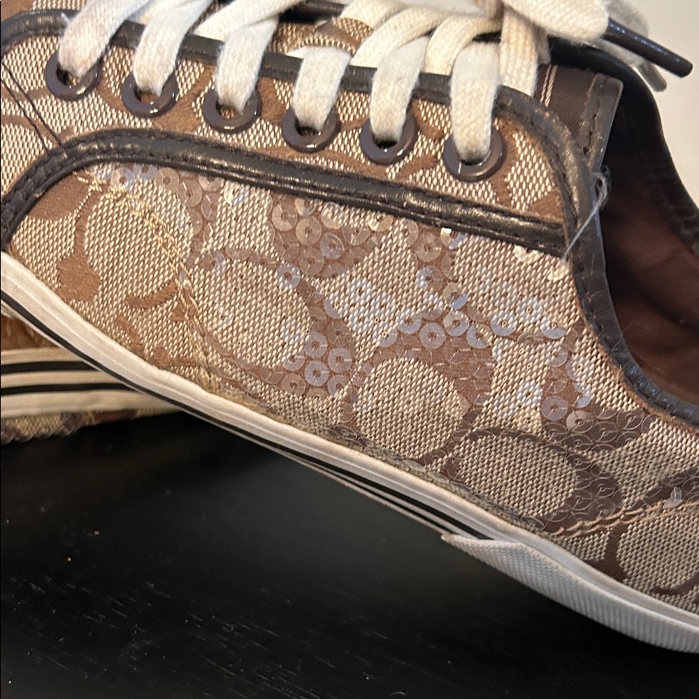 Coach Women's Tan and Brown Patterned Sneakers - Picture 8 of 8